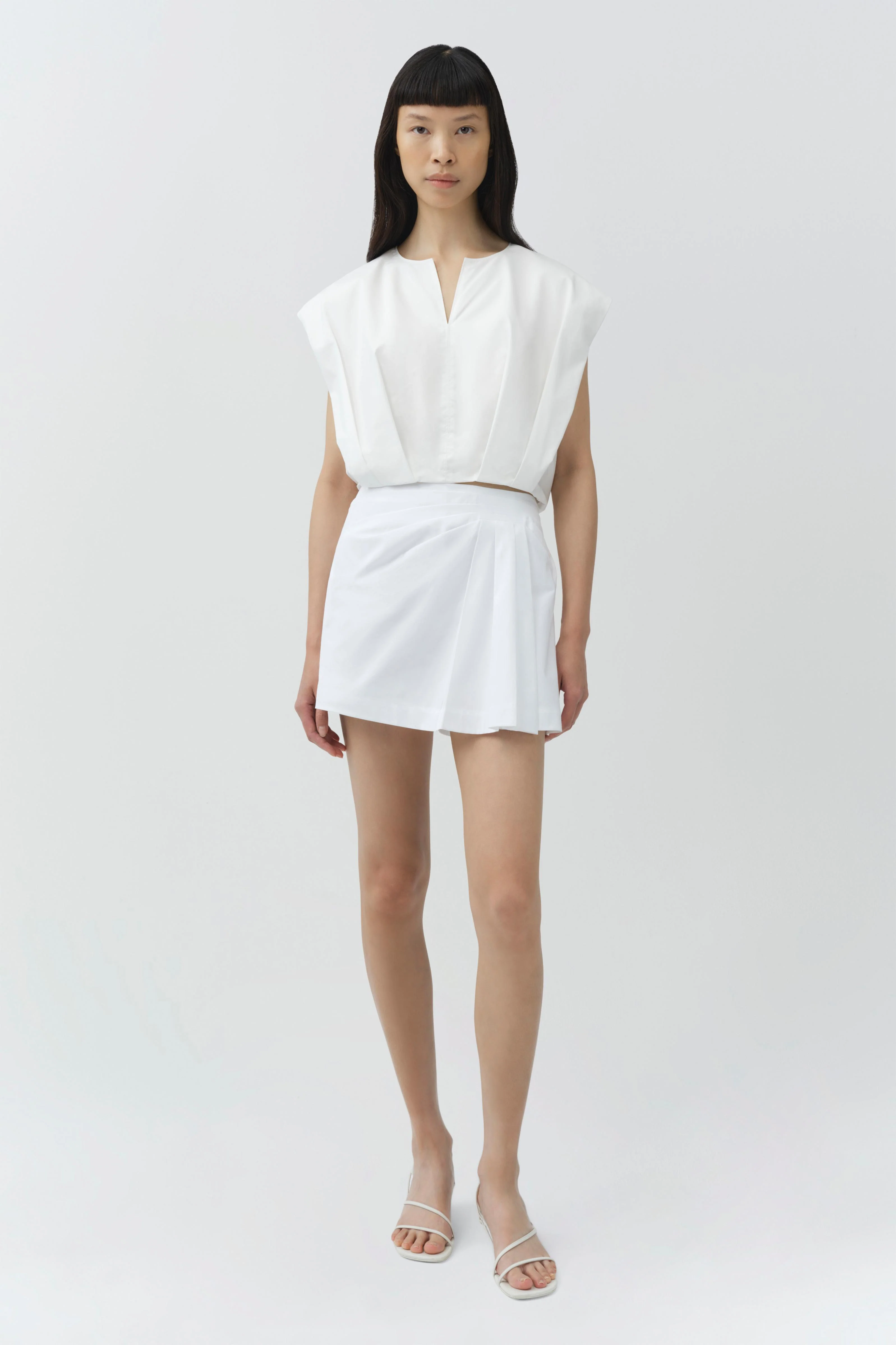 Wrenli Cotton Pleated Top - Image 2