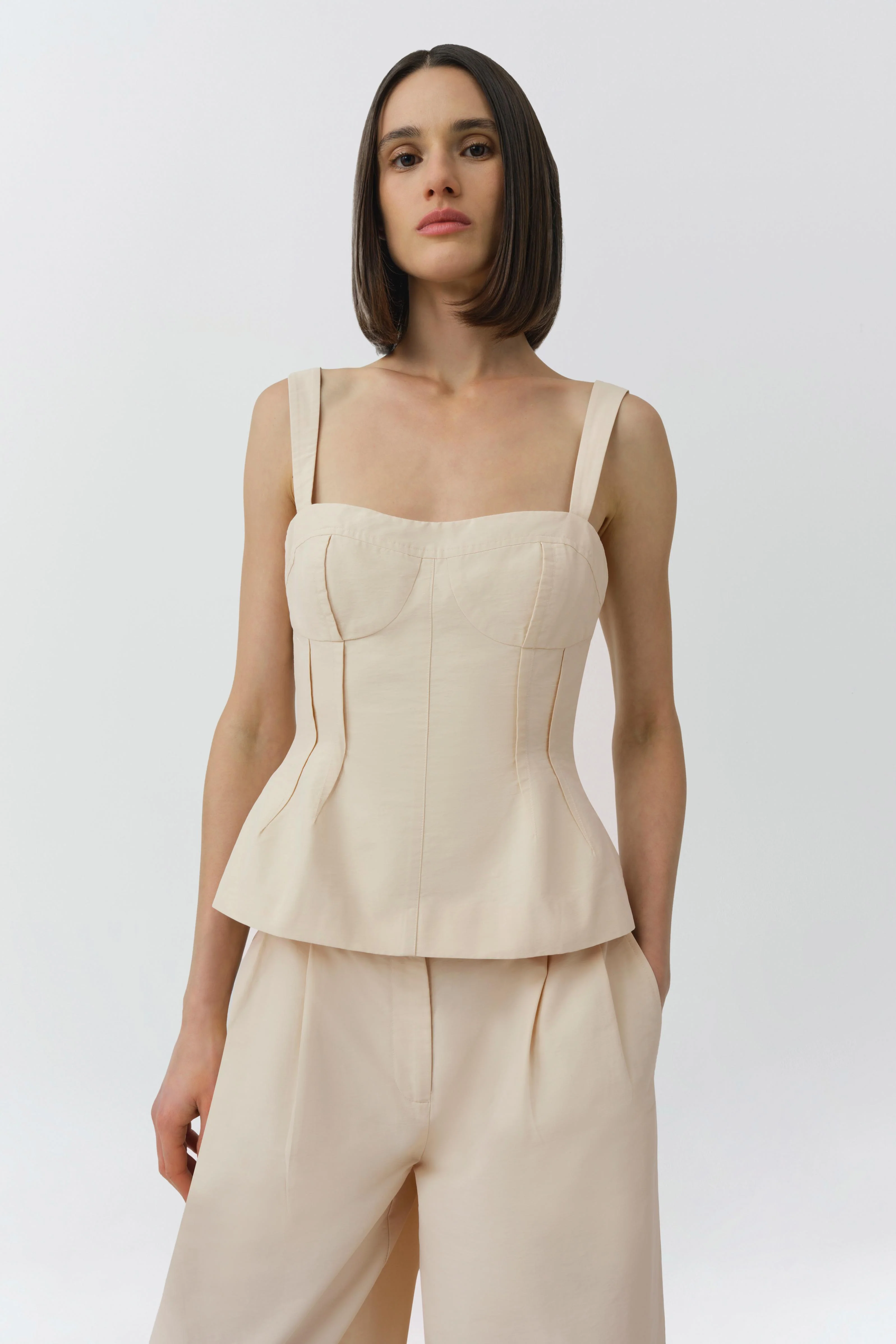 April Cotton Faille Bustier Top - Image 3