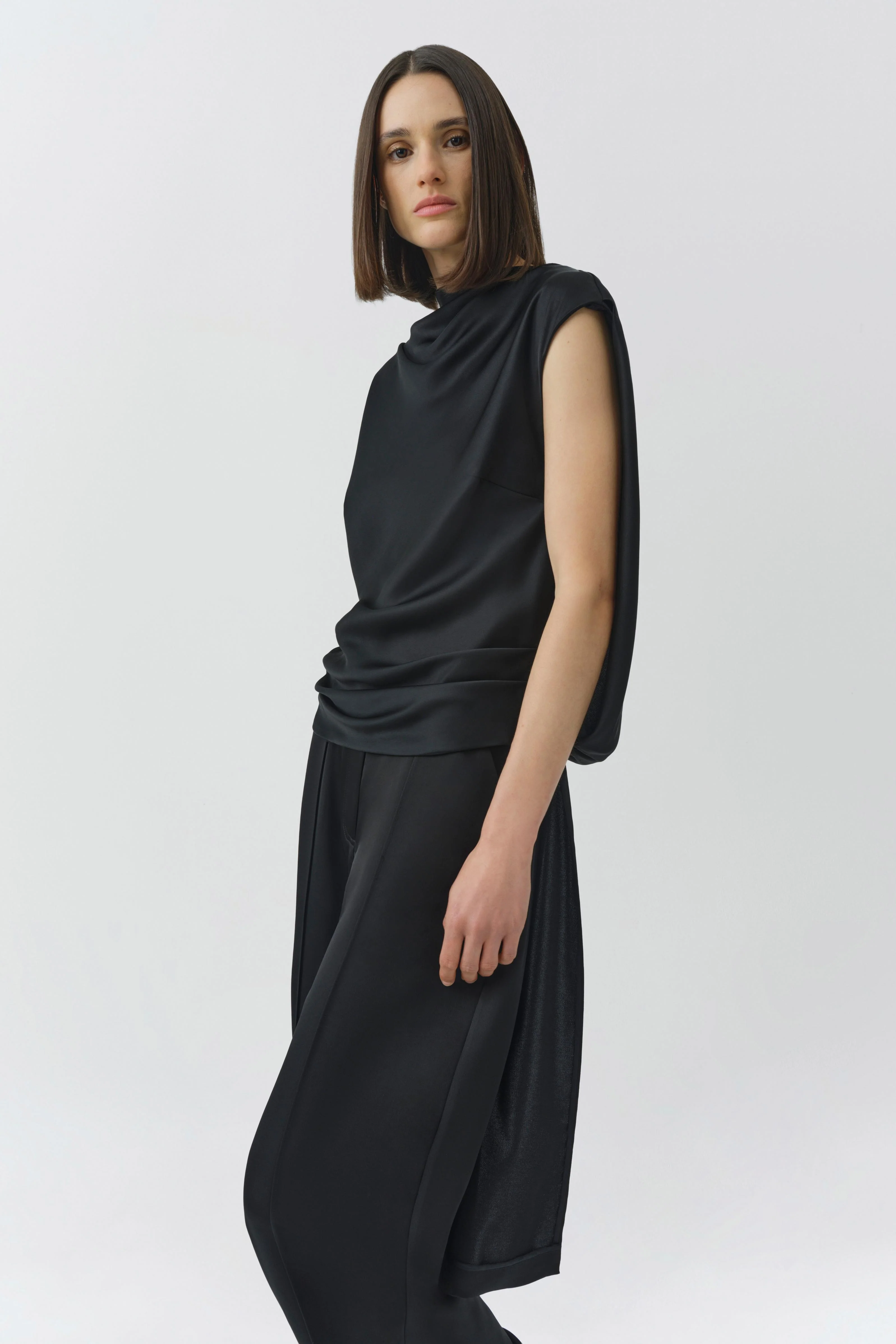 Bella Satin Cape Top - Image 4
