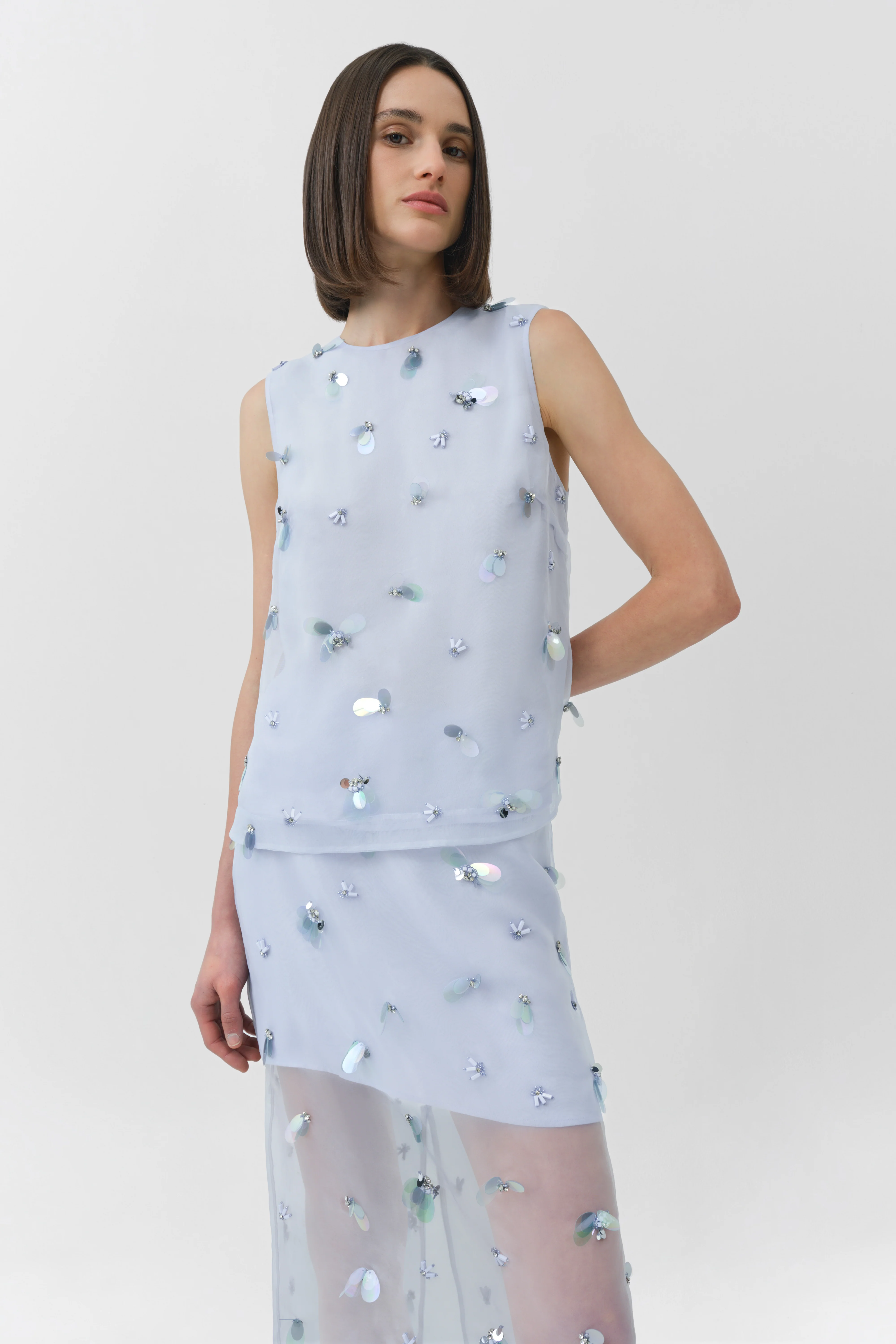 Celia Embellished Organza Top - Image 3