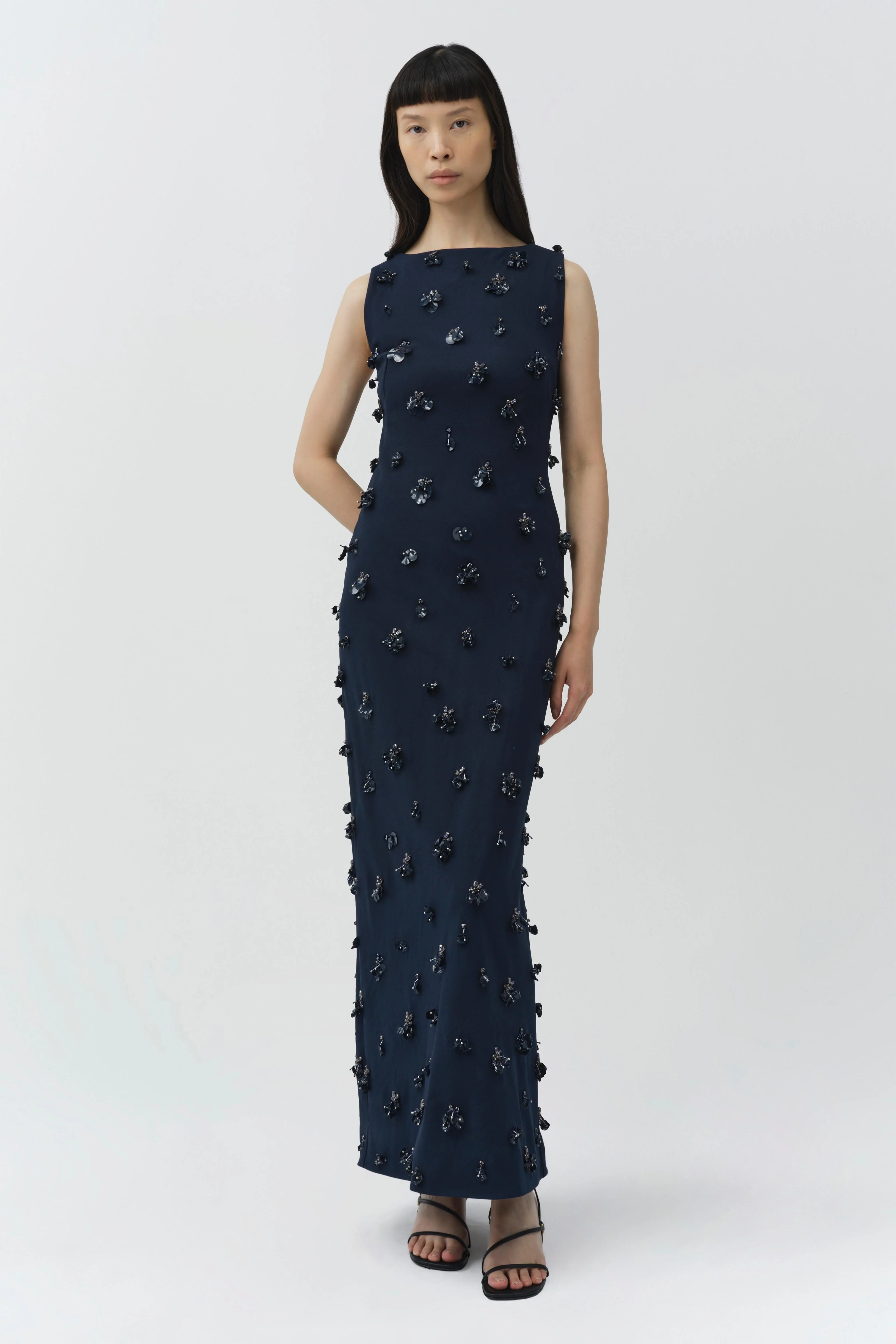 Claudia Embellished Crepe Midi Dress - Image 2