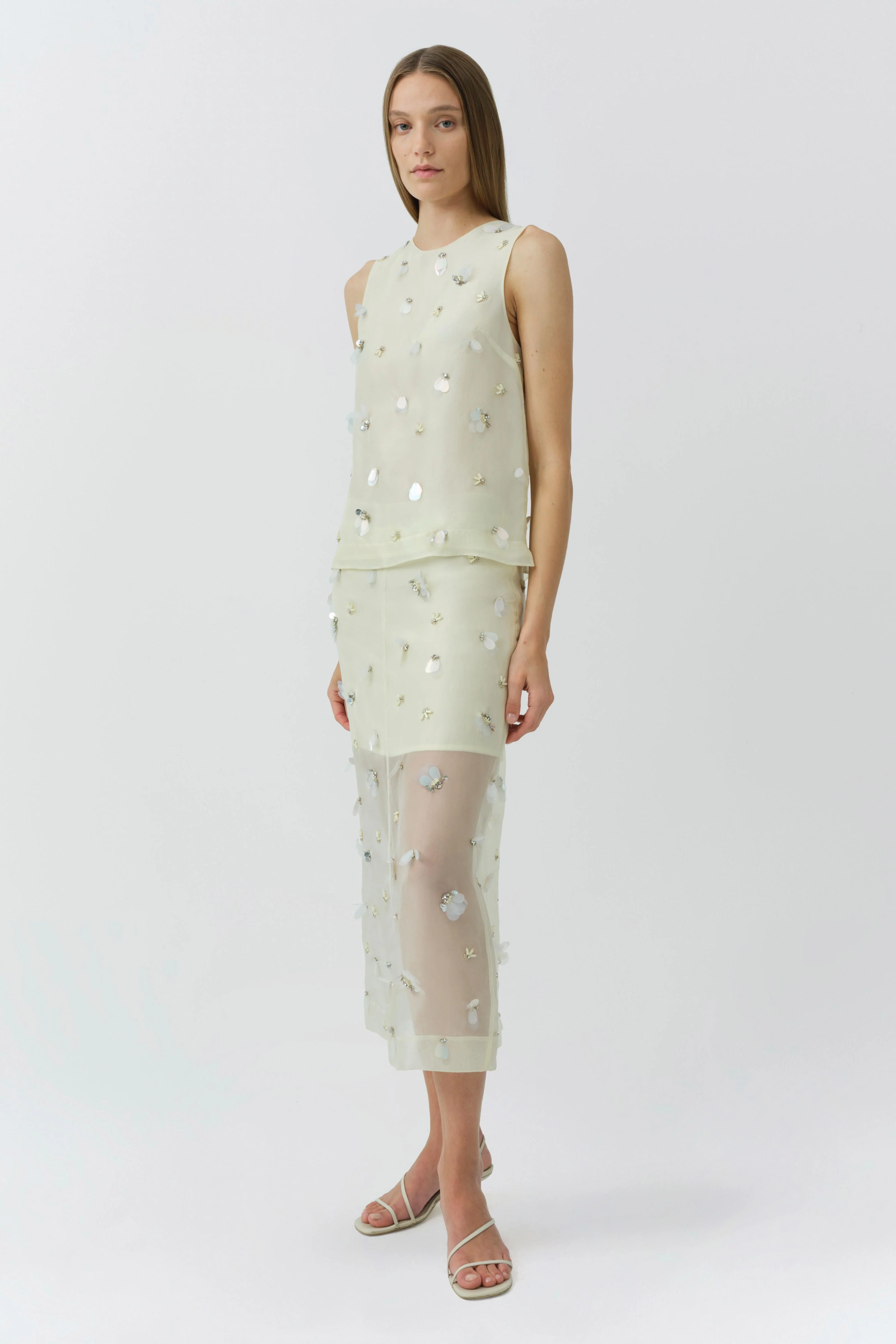 Delilah Embellished Organza Midi Skirt - Image 4