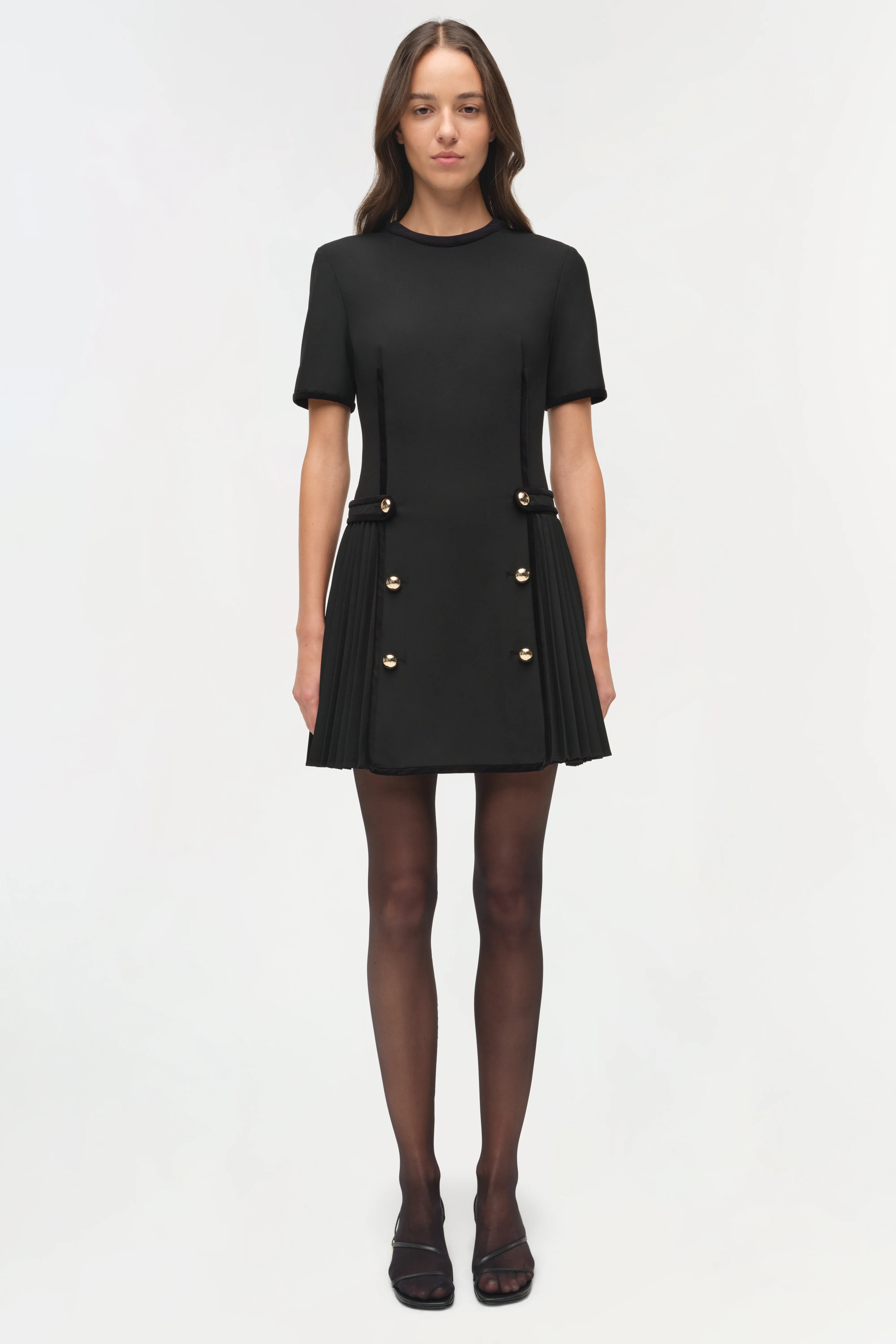 Doria Velvet Trimmed Mini Dress - Image 6