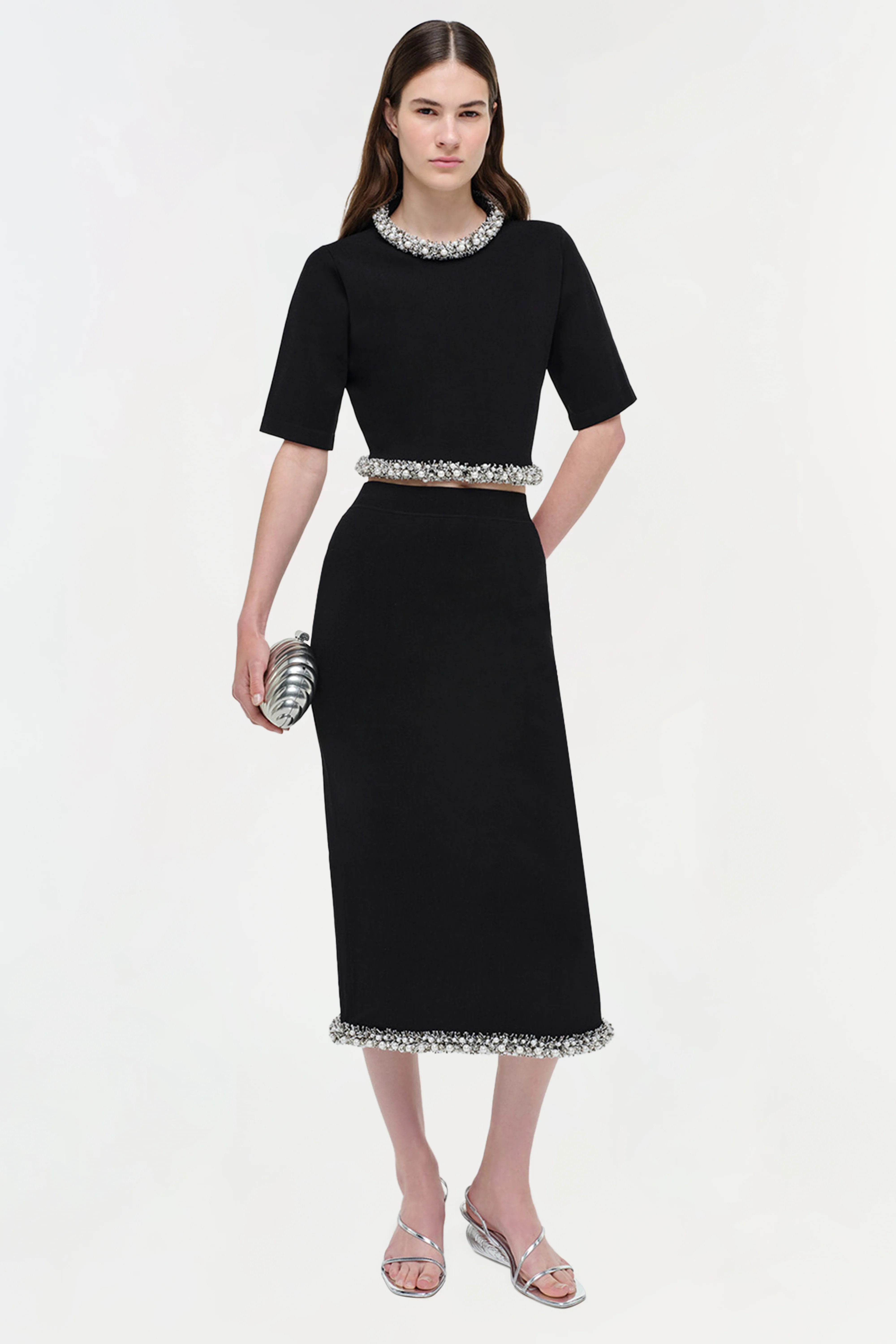 Idina Embellished Knit Skirt - Image 2