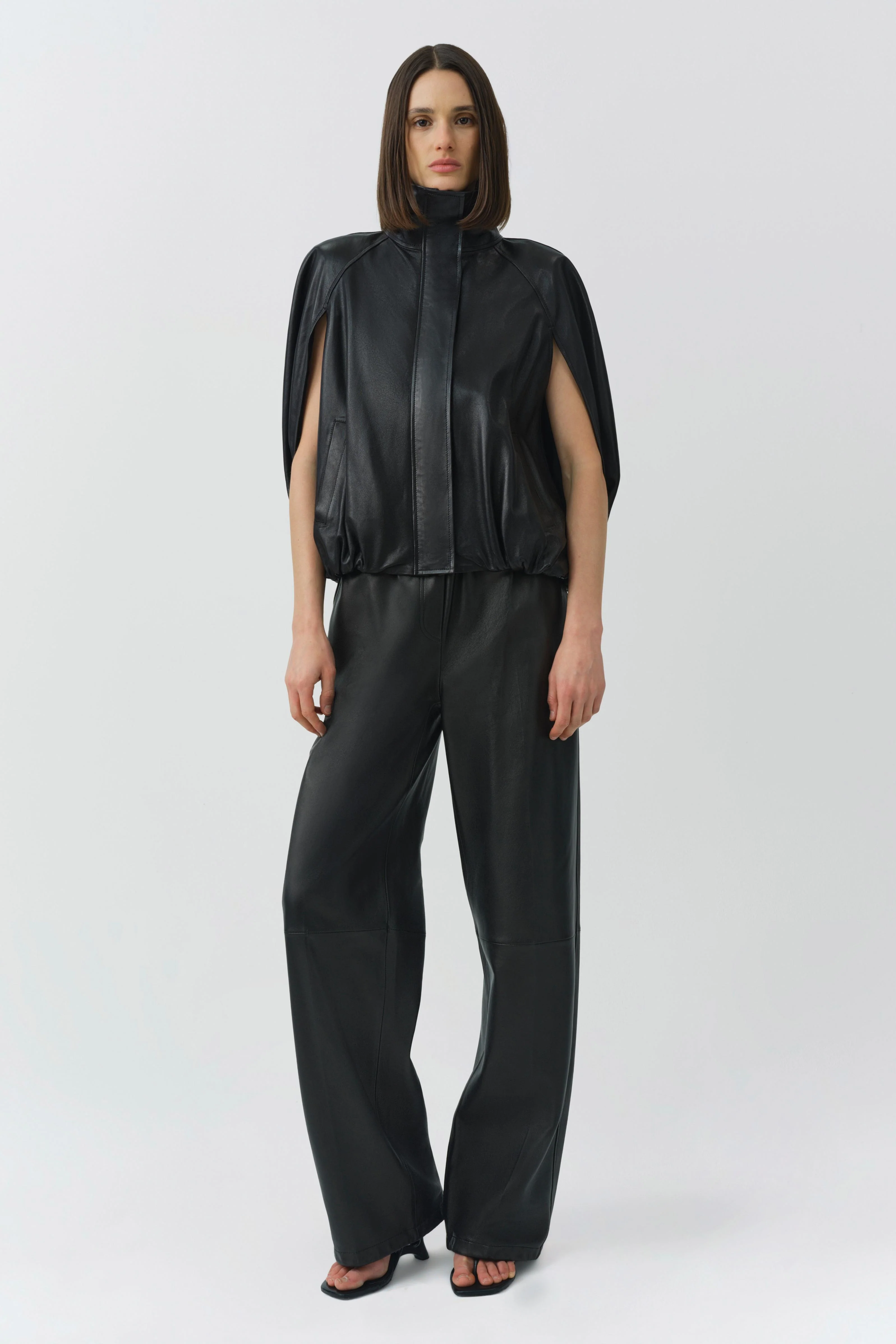 Jada Leather Cape Jacket - Image 3