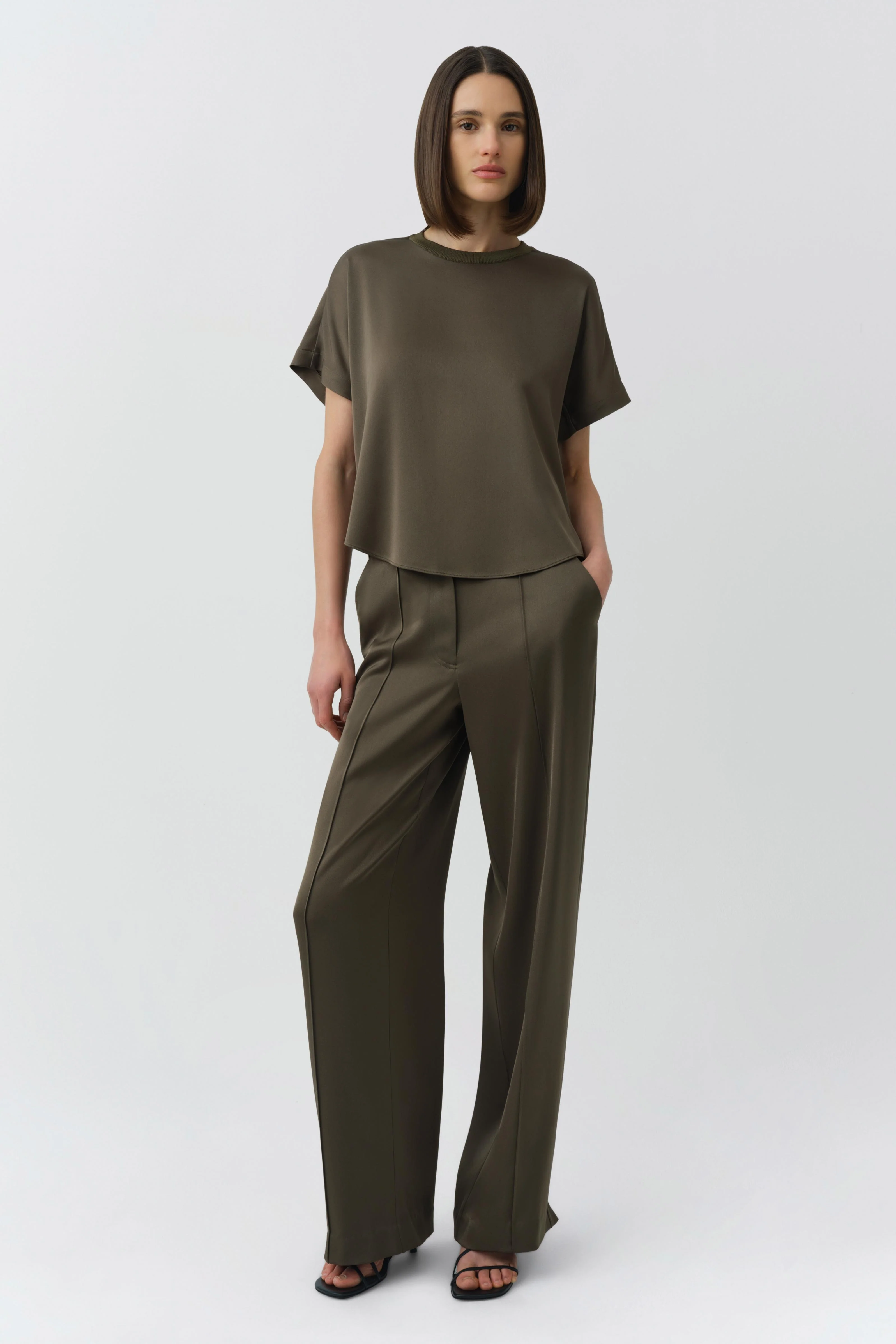 Kyra Wide Leg Satin Pant - Image 4