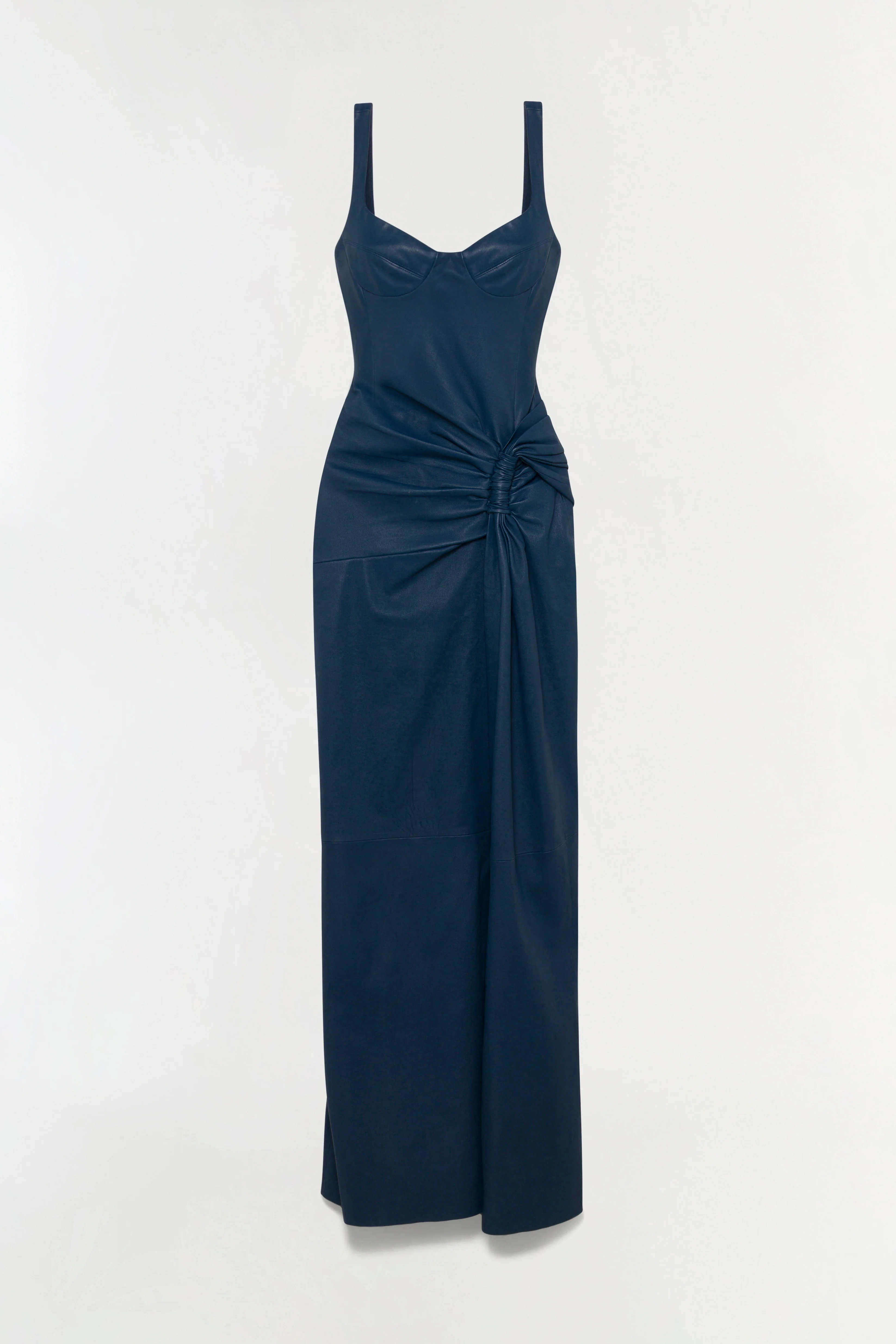 Lyle Draped Leather Dress