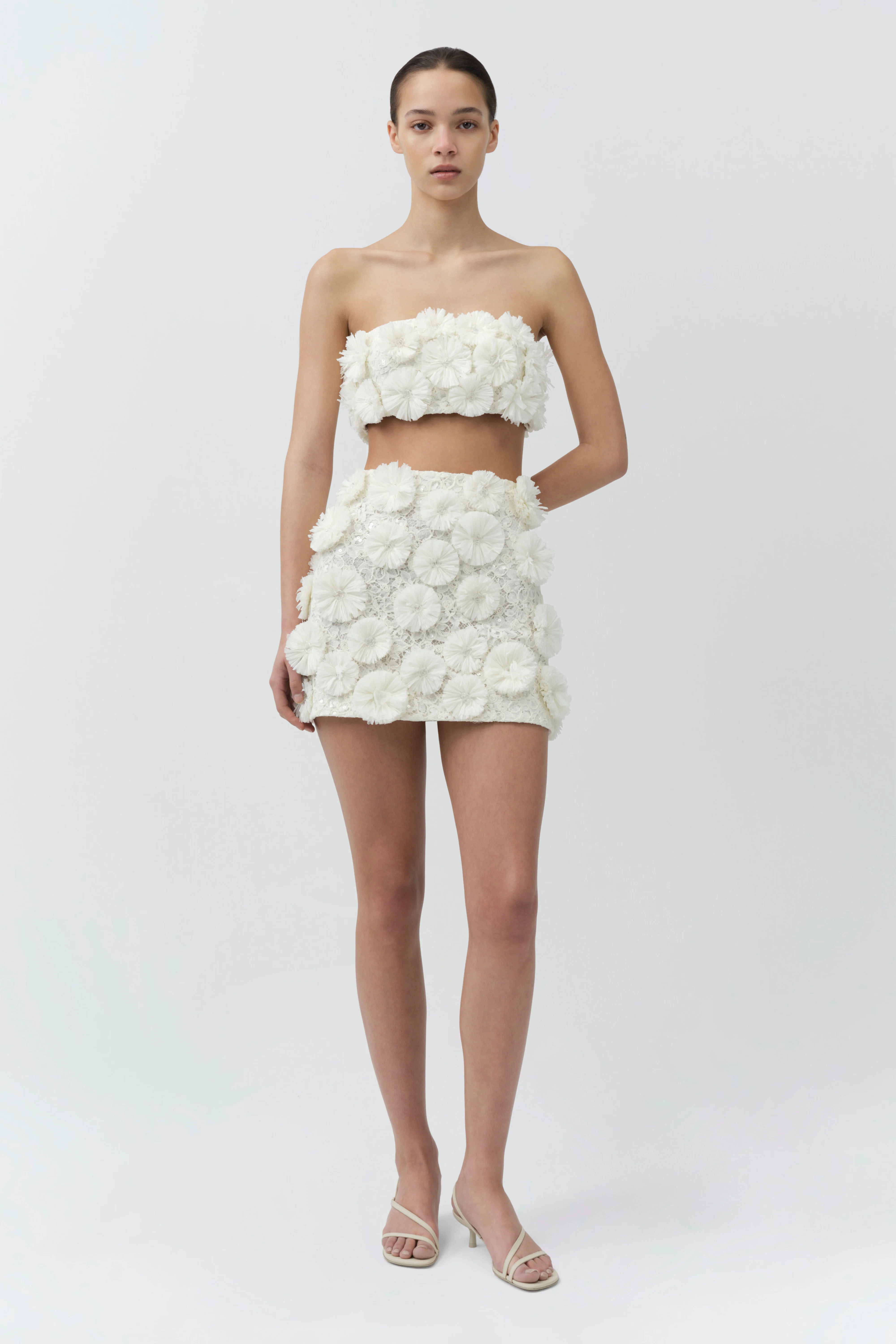 Nolia Floral Raffia Mini Skirt - Image 2