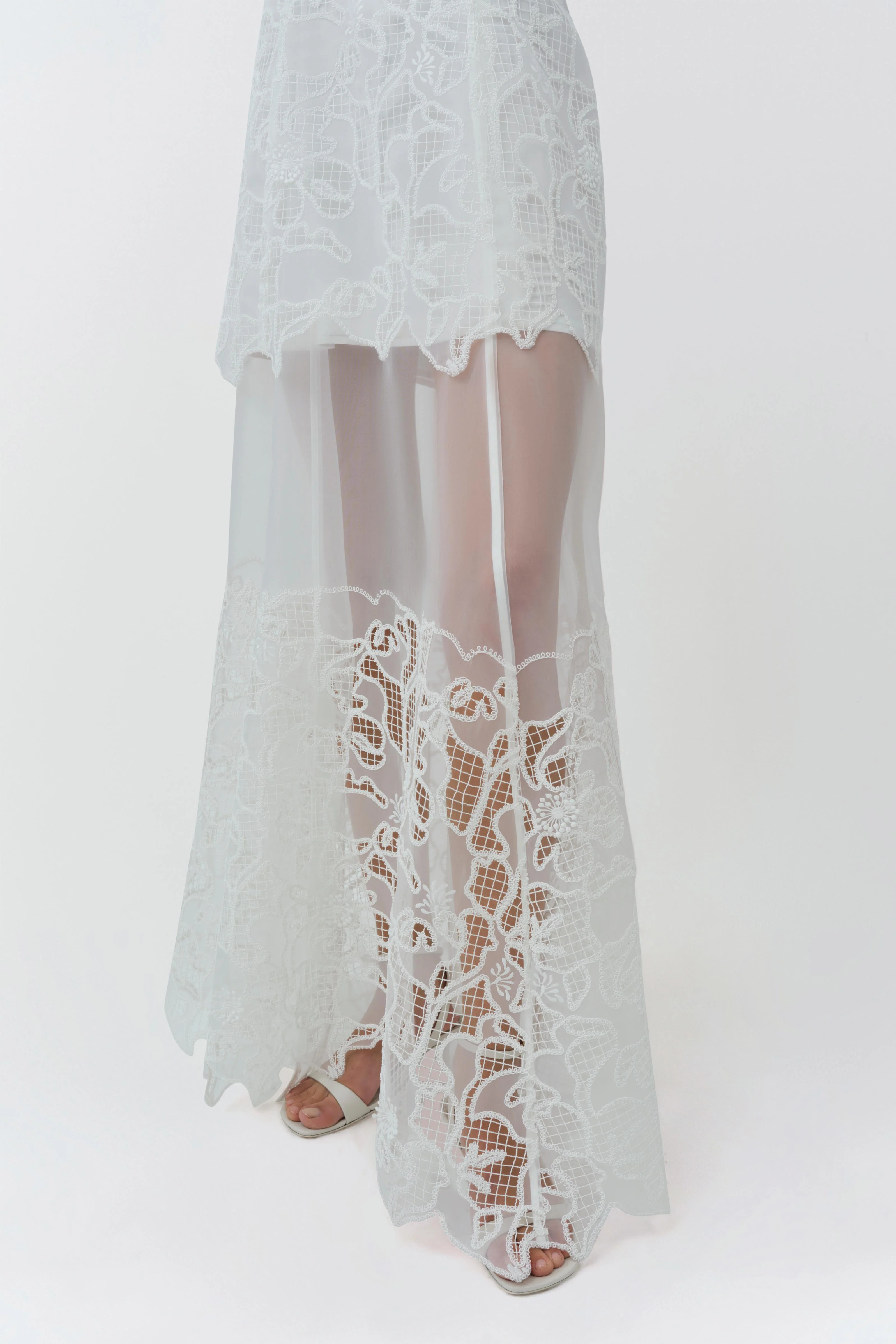 Rennis Embroidered Organza Bustier Gown - Image 6