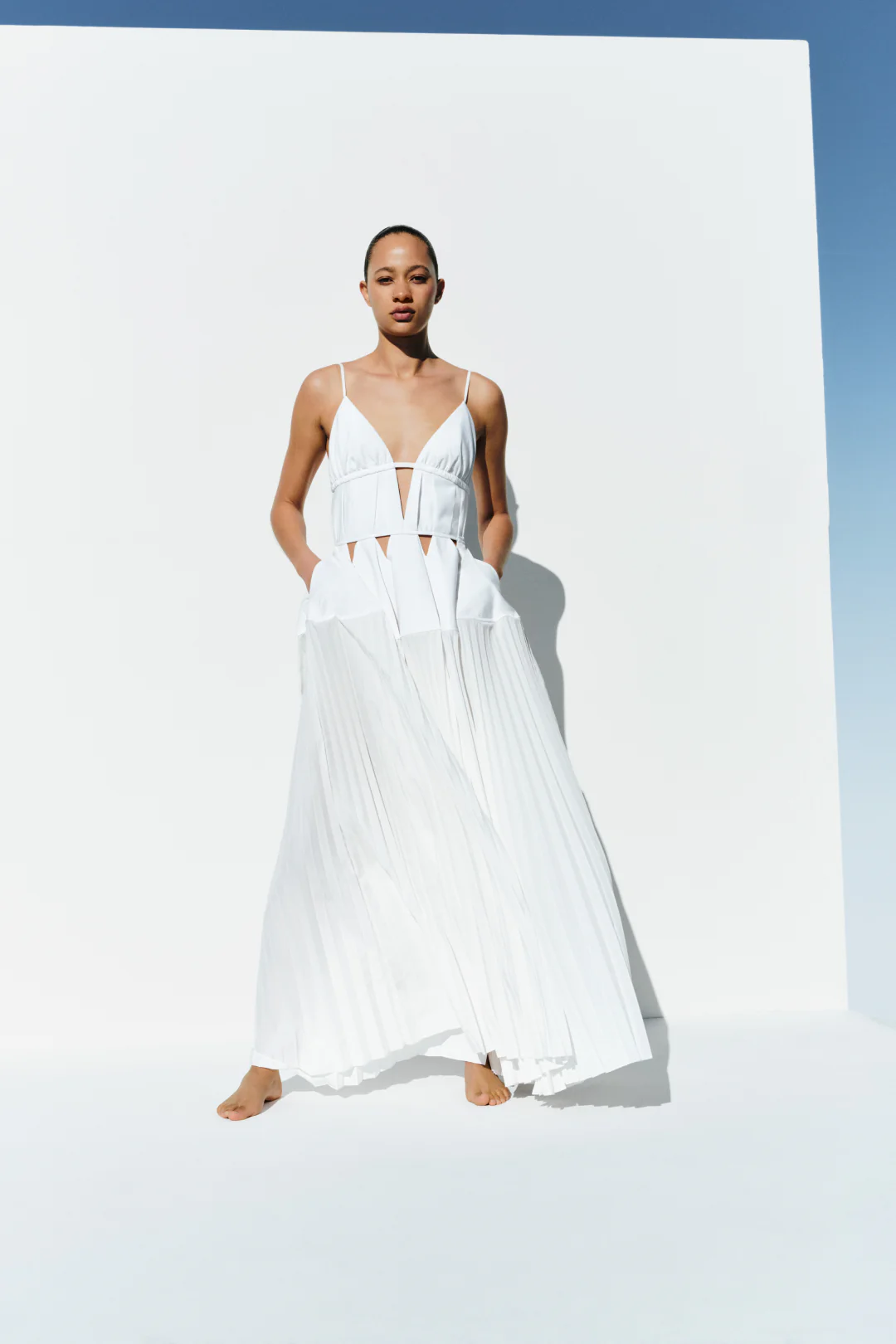 Selene Pleated Cotton Gown - Image 2